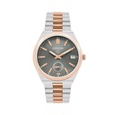 Logues Quartz Analogue Grey Dial Rose Two Tone Metal Strap Watch For Men