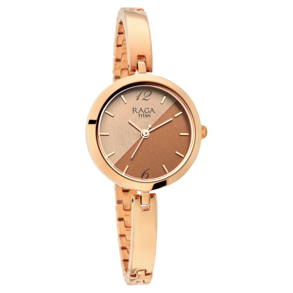 [2606WM07] Titan Raga Viva Bicolour Dial Women Watch With Metal Strap