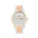 Logues Quartz Analogue Silver Dial Rose Two Tone Metal Strap Watch For Men