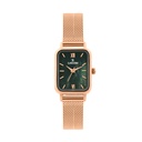 Logues Quartz Analogue Green Dial Rose Mesh Strap Watch For Women