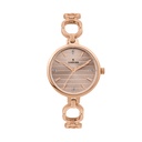 Logues Quartz Analogue Rose Dial Rose Metal Strap Watch For Women