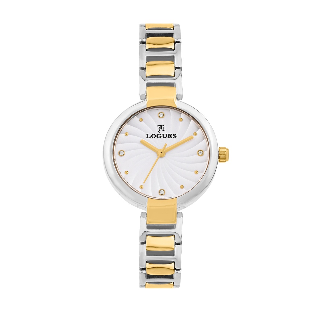 [L6223BM-02] Logues Quartz Analogue Silver Dial Steel Metal Strap Watch For Women