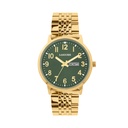 Logues Quartz Analogue Green Dial Gold Metal Strap Watch For Men