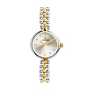 Logues Quartz Analogue Ivory Dial Gold Two Tone Metal Strap Watch For Women