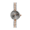 Logues Quartz Analogue Grey Dial Rose Two Tone Metal Strap Watch For Women