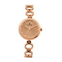 Logues Quartz Analogue Rose Dial Rose Metal Strap Watch For Women
