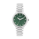 Logues Quartz Analogue Green Dial Steel Metal Strap Watch For Women