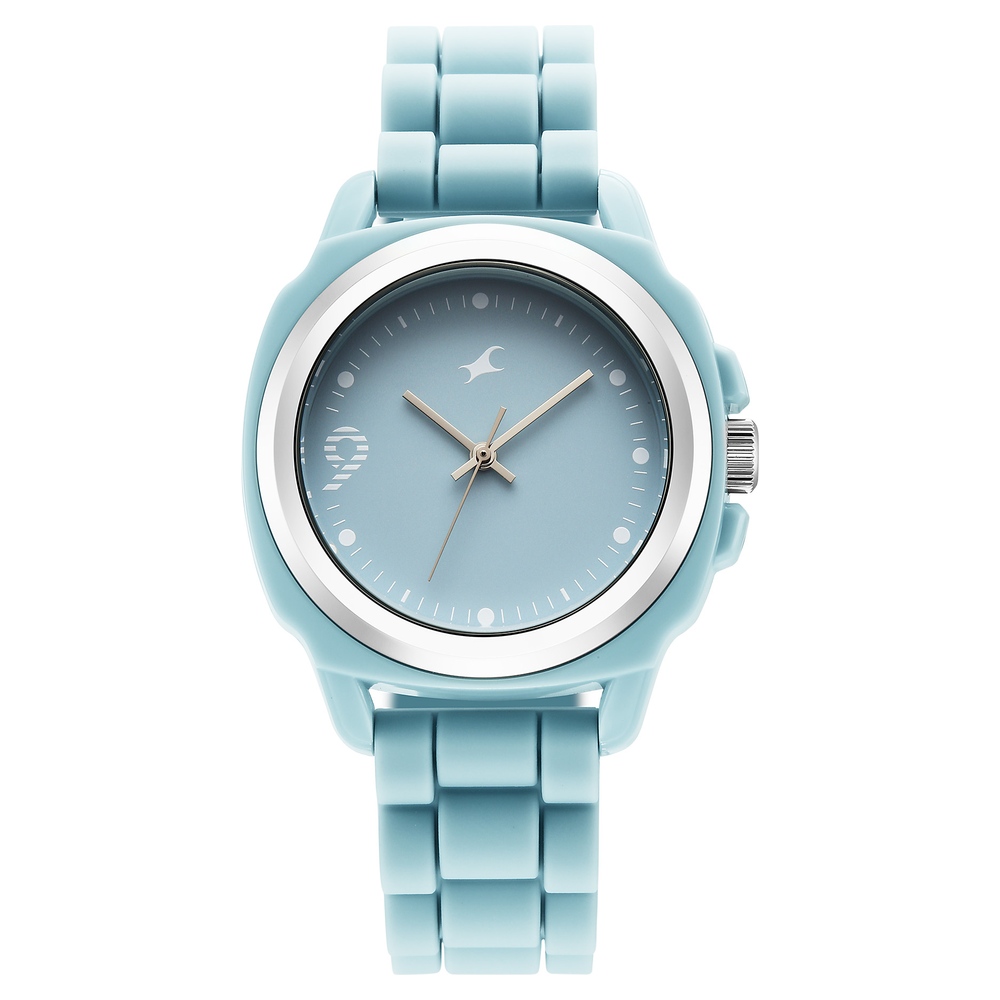 Fastrack Hype Bounce Quartz Analog Blue Dial Blue Silicone Strap Watch For Guys