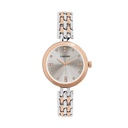 Logues Quartz Analogue Silver Dial Rose Two Tone Metal Strap Watch For Women