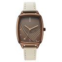 Fastrack Wild Quartz Analog Brown Dial Beige Leather Strap Watch For Girls