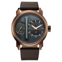 Fastrack Pulse IV Dual Time Analog Watch with Green Dial & Brown Leather Strap For Guys