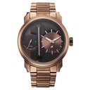 Fastrack Pulse IV Dual Time Analog Watch with Brown Dial & Brown Stainless Steel Strap For Guys