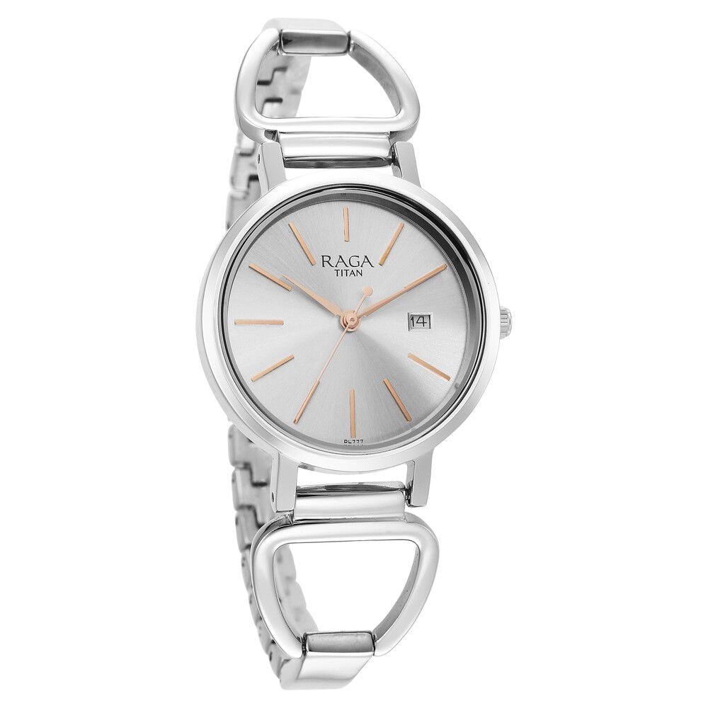 [2569SM01] Titan Workwear Blue Dial Women Watch With Stainless Steel Strap