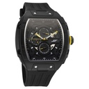 SF Maiden Voyage Sport Watch - Black Dial & Strap - Tonneau Shaped Case with Multifunction movement