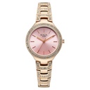 Titan Raga Spotlight Quartz Analog Pink Dial Rose Gold Metal Strap Watch For Women