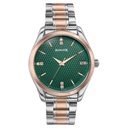 Sonata Jashn Quartz Analog Green Dial Two Toned Metal Strap Watch For Men