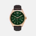 Timex Signio Men Quartz Green Dial Multi-Function Leather Watch TW0TG7634