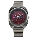Fastrack Wild Analog with Burgandy Dial Gun Metal Strap Watch for Guys