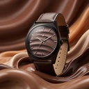 Fastrack Gelato Black leather strap watch with Chocolate dial for Guys