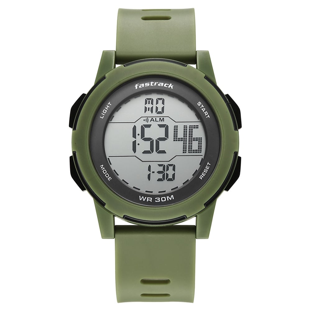 Fastrack Streetstyle Digital Dial Green Polyether Strap Watch For Unisex