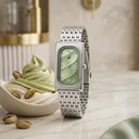Fastrack Gelato silver analog bracelet watch with Matcha Green dial for Girls