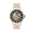Logues Automatic Analogue Green Dial Rose Two Tone Metal Strap Watch For Men