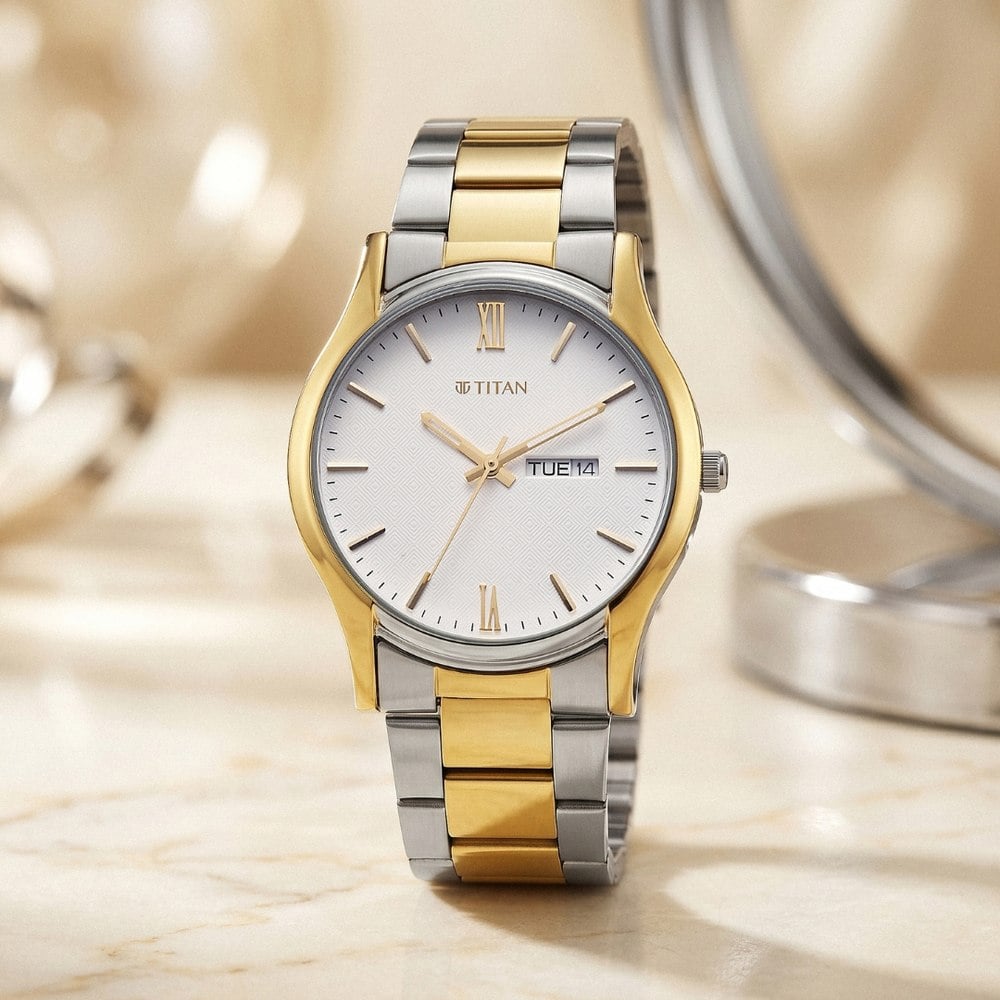 Titan Karishma Regal Classic Day-Date Men's Dress Watch