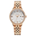 Titan Purple Prestige Quartz Analog with Date White Dial Rose Gold Stainless Steel Strap Watch For Women