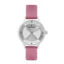 Logues Quartz Analogue Silver Dial Pink Leather Strap Watch For Women