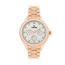 Logues Quartz Analogue Silver Dial Rose Metal Strap Watch For Women