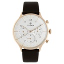 Titan Quartz Multifunction White Dial Leather Strap Watch for Men