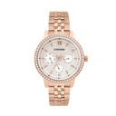 Logues Quartz Analogue Silver Dial Rose Metal Strap Watch For Women