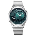 Fastrack Pulse IV Dual Time Watch for Men with Teal Green Sunray Dial & Silver Metal Strap