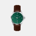 Timex Trendline Men Quartz Green Dial Analog Leather Watch TWTG12700