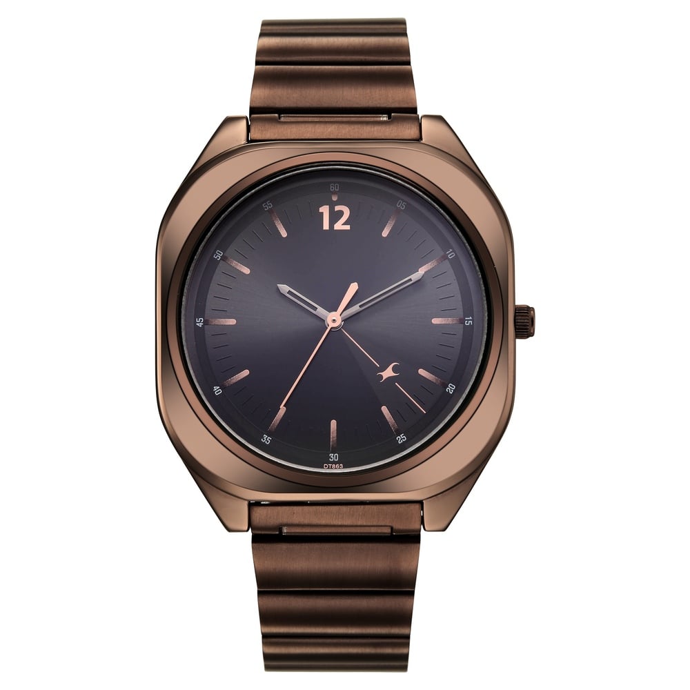 Fastrack 9 to Fine Analog with Black Dial Metal Strap Watch for Guys