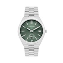 Logues Quartz Analogue Green Dial Steel Metal Strap Watch For Men