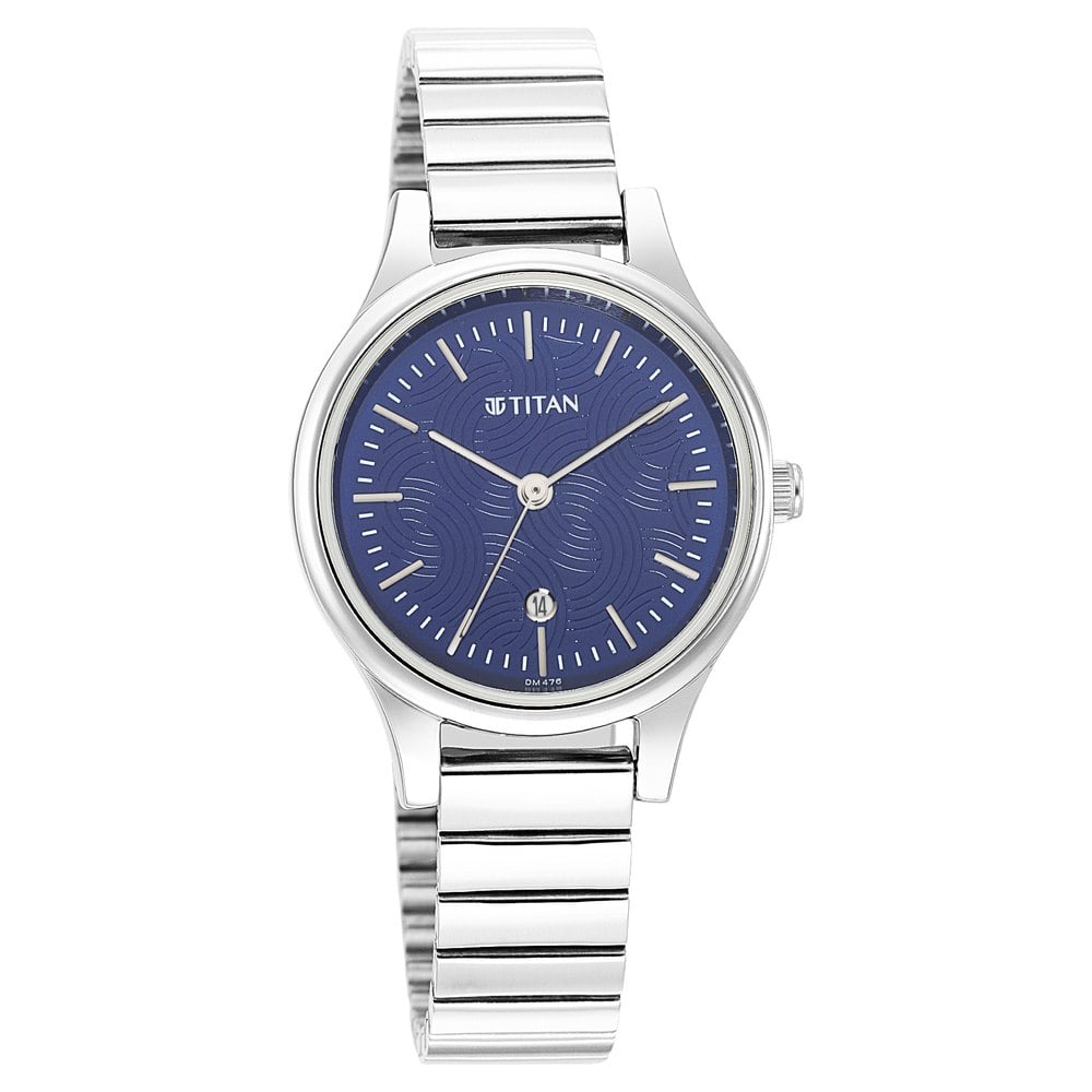 [2679SM01] Titan Karishma Blue Dial Metal Strap Watch for Women
