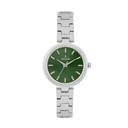 Logues Quartz Analogue Green Dial Steel Metal Strap Watch For Women