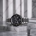Titan Ceramic Fusion Multifunction Black Dial Stainless Steel With Ceramic Links Strap Watch For Men
