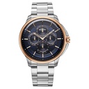 Titan Classique Four Eye Multifunction Analog with Blue Dial Silver Stainless Steel Strap Watch for Men