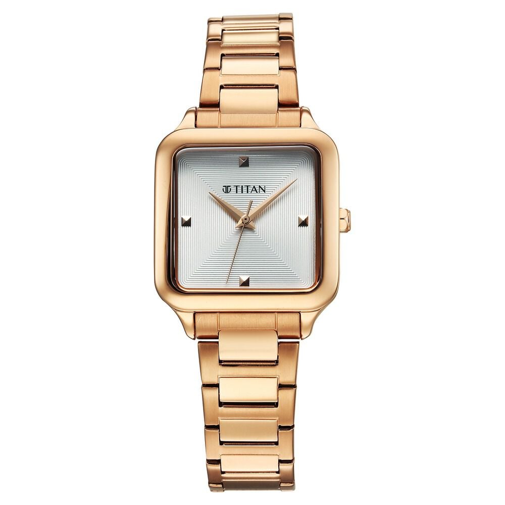 [95297WM01] Titan Horizon Quartz Analog White Dial Stainless Steel Strap Watch For Women