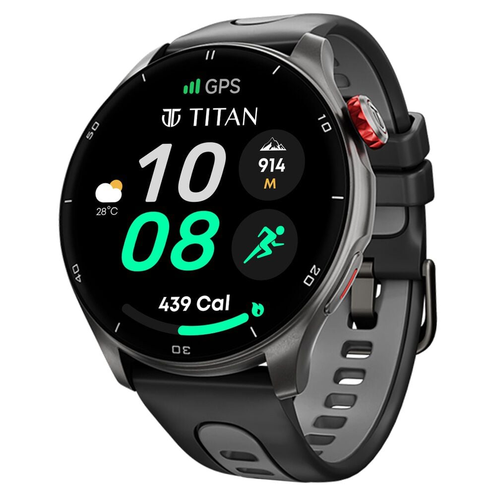 [90206AP01] Titan Celestor Advanced GPS & Barometer 3.6 CM AMOLED Display with AOD, Piezoelectric Functional Crown Black Eclipse.