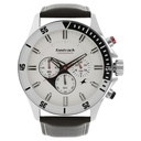 Fastrack Big Time Quartz Chronograph White Dial Leather Strap Watch for Guys