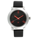 Fastrack Quartz Analog Black Dial Leather Strap Watch for Guys