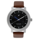 Fastrack Quartz Analog Black Dial Leather Strap Watch for Guys