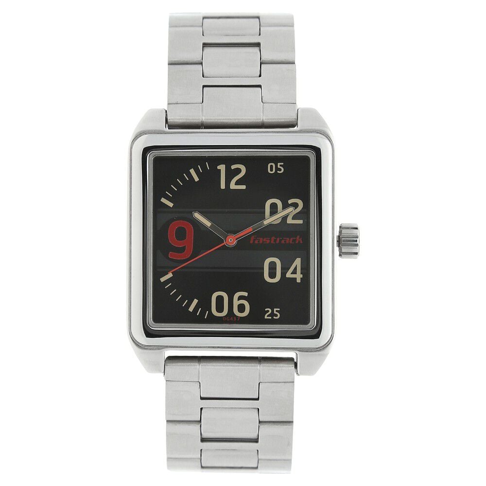[3165SM01] Fastrack All Nighters Quartz Multifunction Grey Dial Metal Strap Watch for Guys