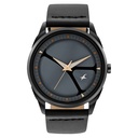 Fastrack MetaWe Quartz Analog Grey Dial Leather Strap Watch For Guys