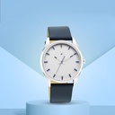 Fastrack After Dark White Dial Leather Strap Watch for Guys