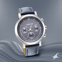 Fastrack Tick Tock Quartz Multifunction Blue Dial Leather Strap Watch for Guys