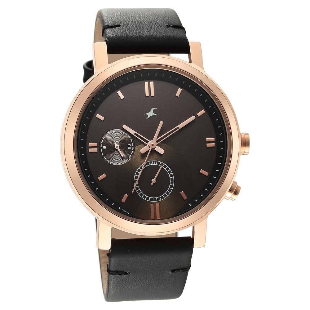 [3287WL02] Fastrack Tick Tock Brown Dial Watch for Guys